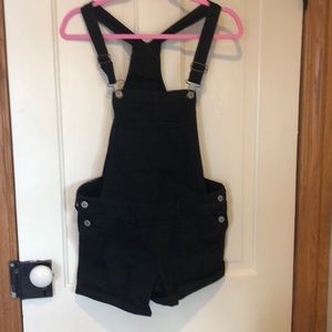 Black Overall Shorts